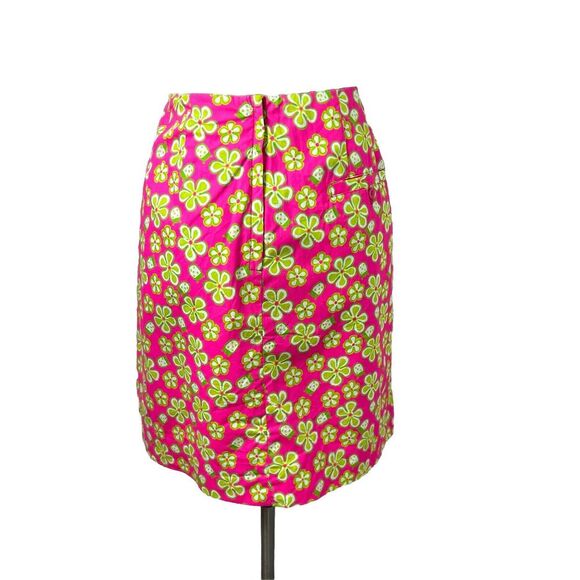 Vintage 80s Lilly Pulitzer Pink Green Dune Buggy Ladybug Mini Skirt Size 8 EUC - Picture 2 of 10